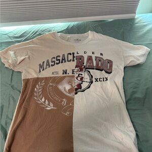 Hollister Women’s Massachusetts Graphic Tee - Brown and Cream
